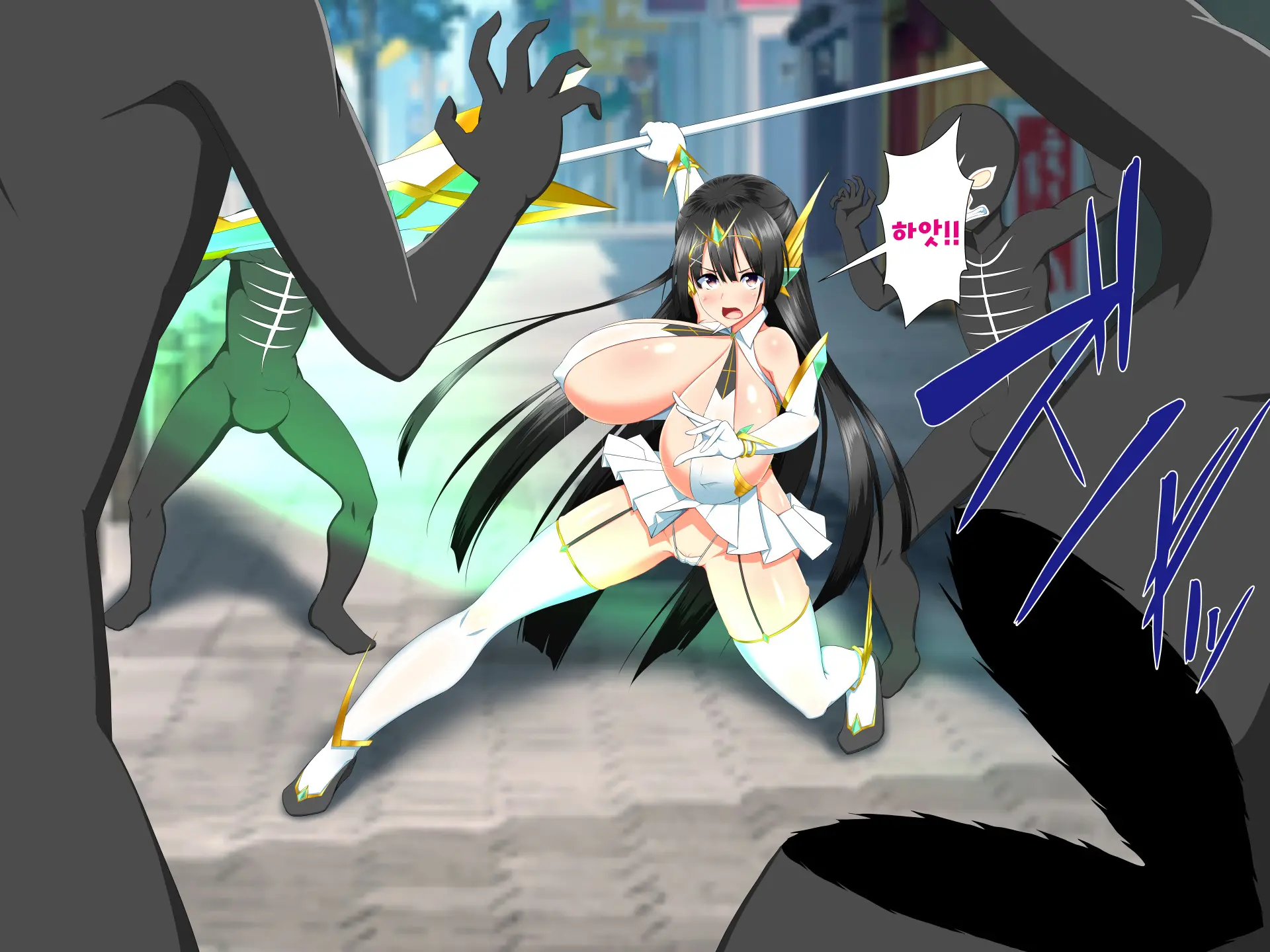 Henshin Heroine VS Kyodai Chinpo 50-Pon! | 변신 히로인 VS 거대꼬○50개!